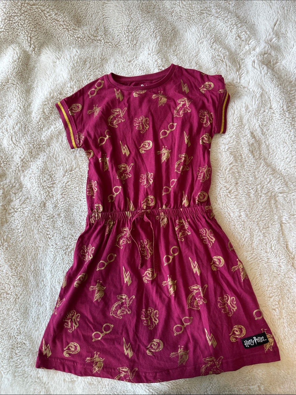 Harry Potter Girls' Burgundy Graphic Dress